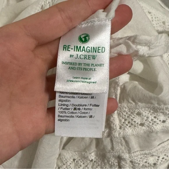 Women's J. Crew White 100% Cotton Long Sleeve Dress - Picture 5 of 10